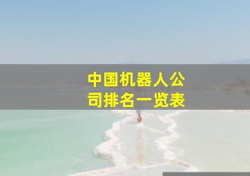 中国机器人公司排名一览表