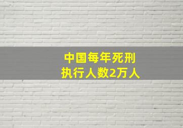 中国每年死刑执行人数2万人