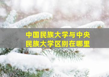 中国民族大学与中央民族大学区别在哪里