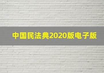 中国民法典2020版电子版