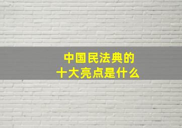 中国民法典的十大亮点是什么