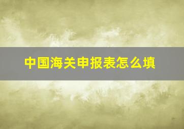 中国海关申报表怎么填