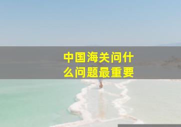 中国海关问什么问题最重要