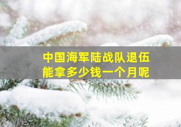 中国海军陆战队退伍能拿多少钱一个月呢