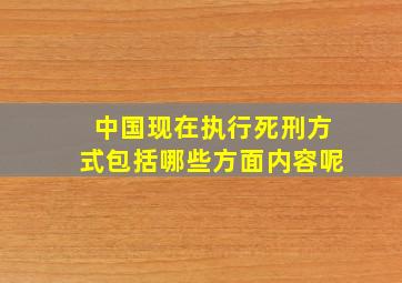 中国现在执行死刑方式包括哪些方面内容呢