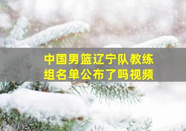 中国男篮辽宁队教练组名单公布了吗视频