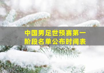 中国男足世预赛第一阶段名单公布时间表