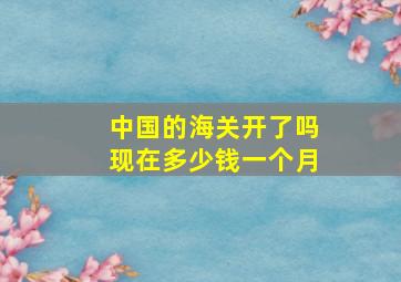 中国的海关开了吗现在多少钱一个月