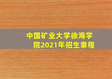 中国矿业大学徐海学院2021年招生章程