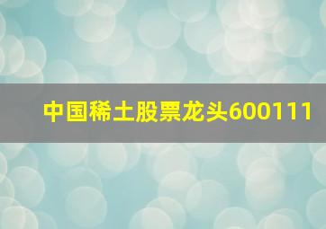 中国稀土股票龙头600111