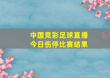 中国竞彩足球直播今日伤停比赛结果