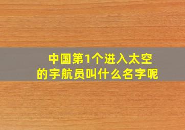 中国第1个进入太空的宇航员叫什么名字呢