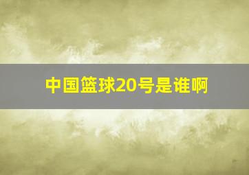 中国篮球20号是谁啊