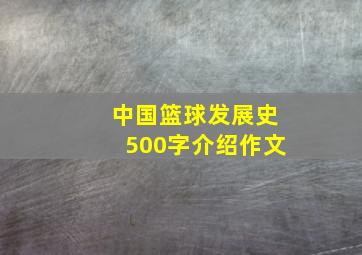 中国篮球发展史500字介绍作文