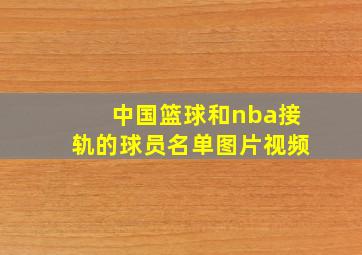 中国篮球和nba接轨的球员名单图片视频