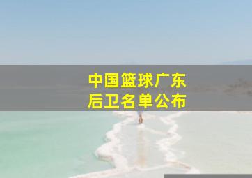 中国篮球广东后卫名单公布