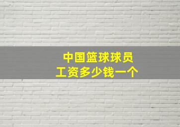 中国篮球球员工资多少钱一个