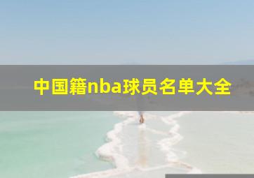 中国籍nba球员名单大全