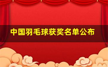 中国羽毛球获奖名单公布