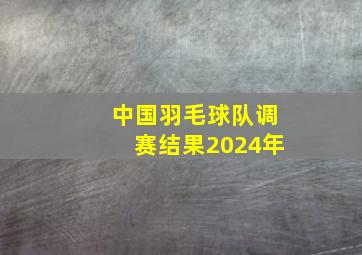 中国羽毛球队调赛结果2024年