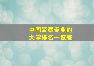 中国警察专业的大学排名一览表