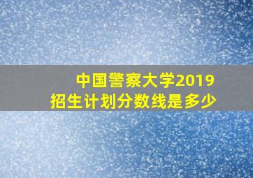 中国警察大学2019招生计划分数线是多少