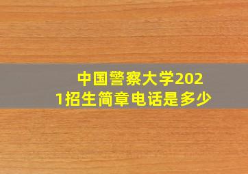 中国警察大学2021招生简章电话是多少