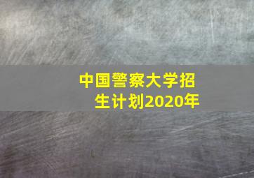 中国警察大学招生计划2020年