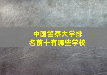 中国警察大学排名前十有哪些学校