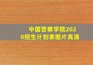 中国警察学院2020招生计划表图片高清