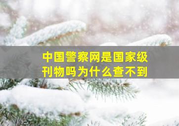 中国警察网是国家级刊物吗为什么查不到