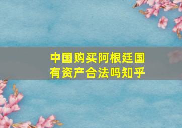 中国购买阿根廷国有资产合法吗知乎