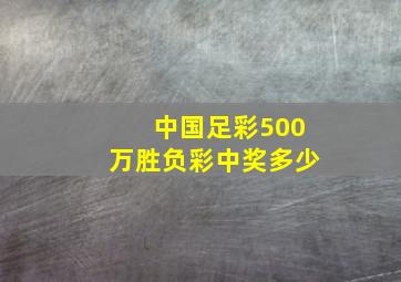 中国足彩500万胜负彩中奖多少