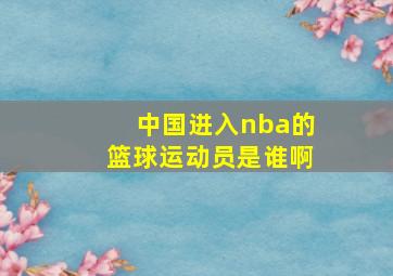 中国进入nba的篮球运动员是谁啊