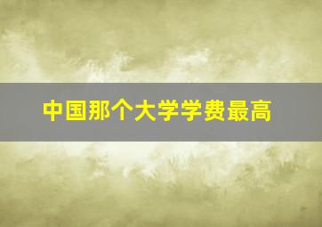 中国那个大学学费最高