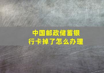 中国邮政储蓄银行卡掉了怎么办理