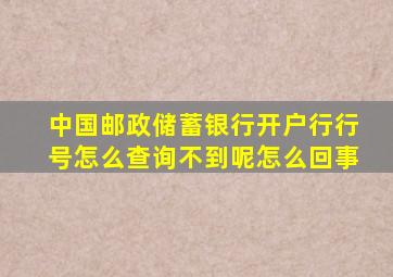 中国邮政储蓄银行开户行行号怎么查询不到呢怎么回事