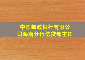 中国邮政银行有限公司海南分行信贷部主任