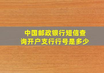 中国邮政银行短信查询开户支行行号是多少