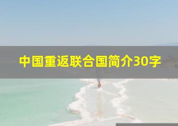 中国重返联合国简介30字