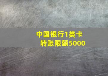 中国银行1类卡转账限额5000