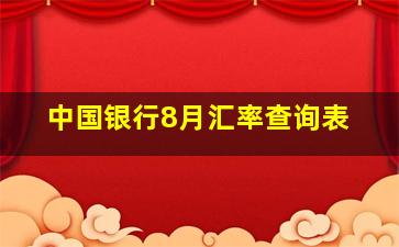 中国银行8月汇率查询表