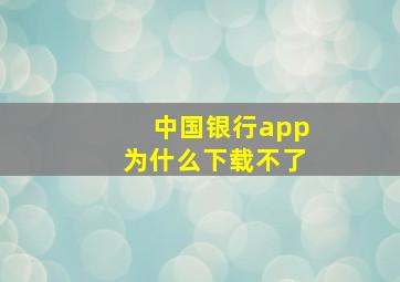 中国银行app为什么下载不了