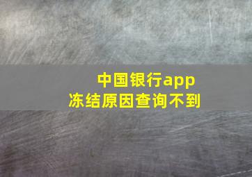 中国银行app冻结原因查询不到