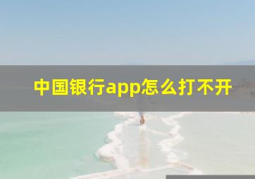 中国银行app怎么打不开