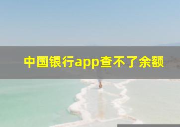 中国银行app查不了余额