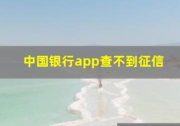 中国银行app查不到征信