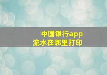 中国银行app流水在哪里打印