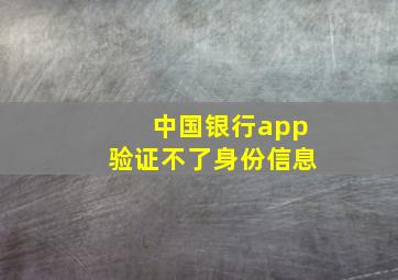 中国银行app验证不了身份信息