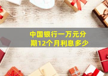 中国银行一万元分期12个月利息多少